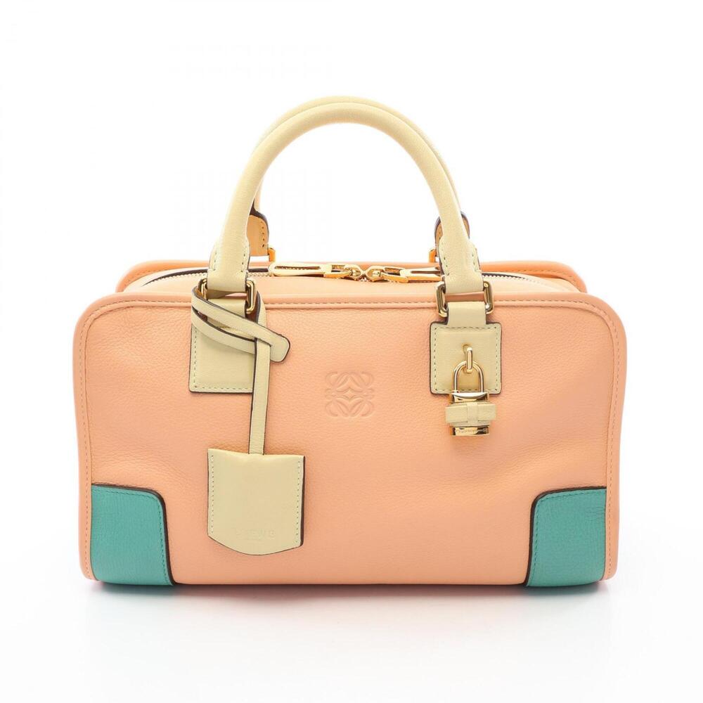 Loewe Amazona 28 Handbag, Leather, Women's, Pink, Yellow, Green